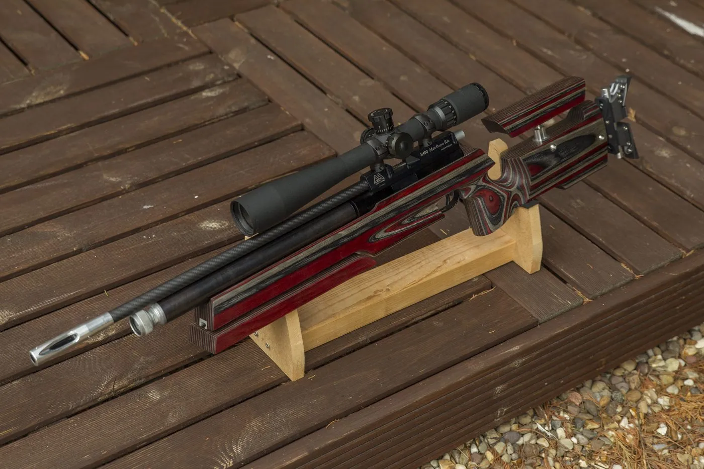 Air Arms MPR rosewood stock and grip detail