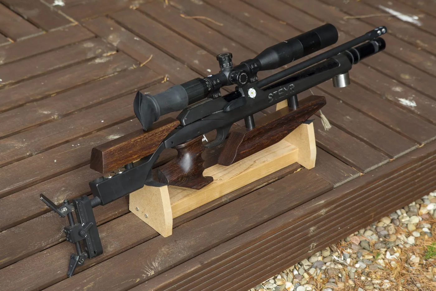 Steyr Challenge stock in Panga Panga hardwood